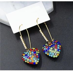 Gorgeous Stunning Colorful Heart Earrings